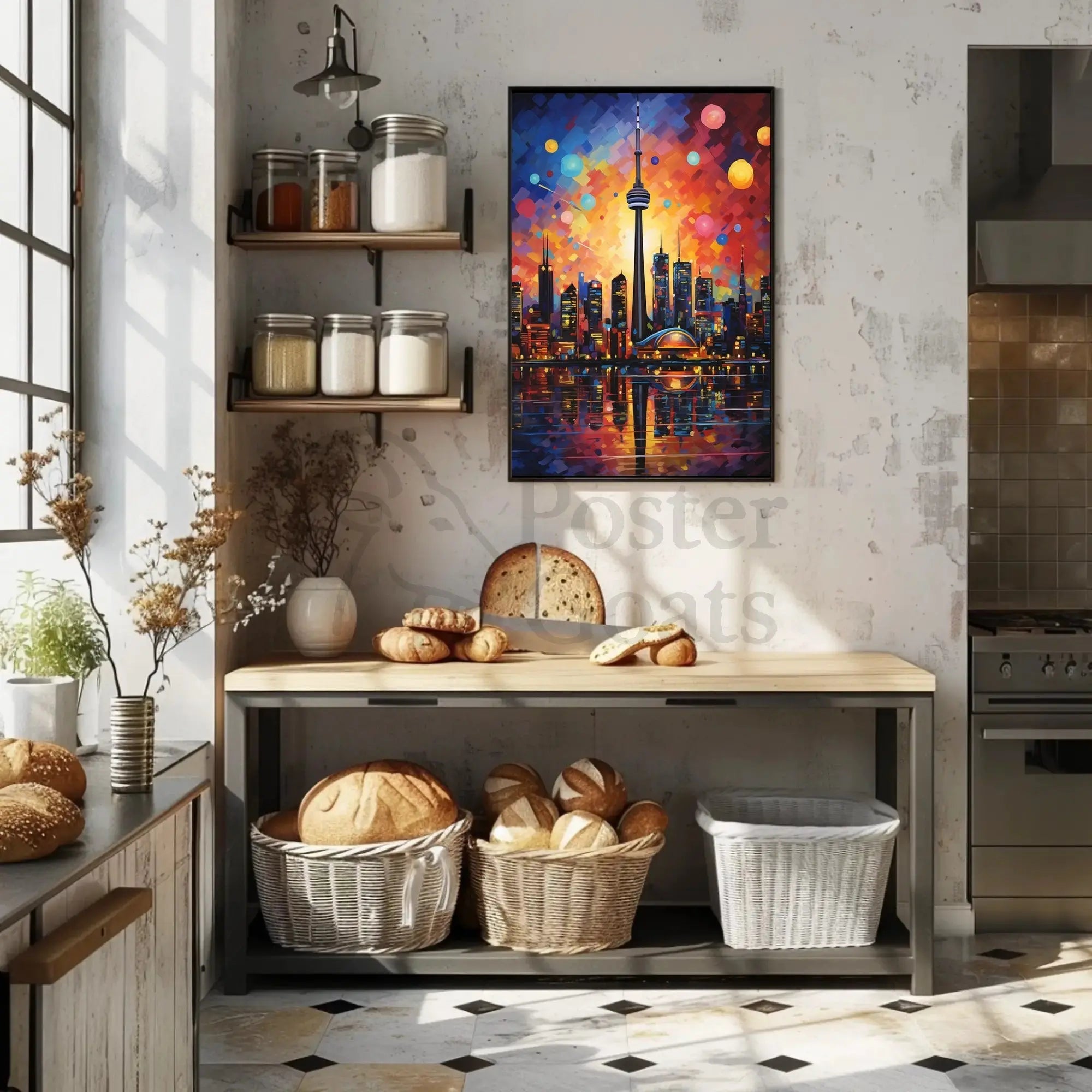 Vibrant Toronto Cityscape Art Print - Abstract, Artistic Poster PosterGoat