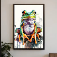 Vibrant Tree Frog Watercolor Art Animal Poster PosterGoat