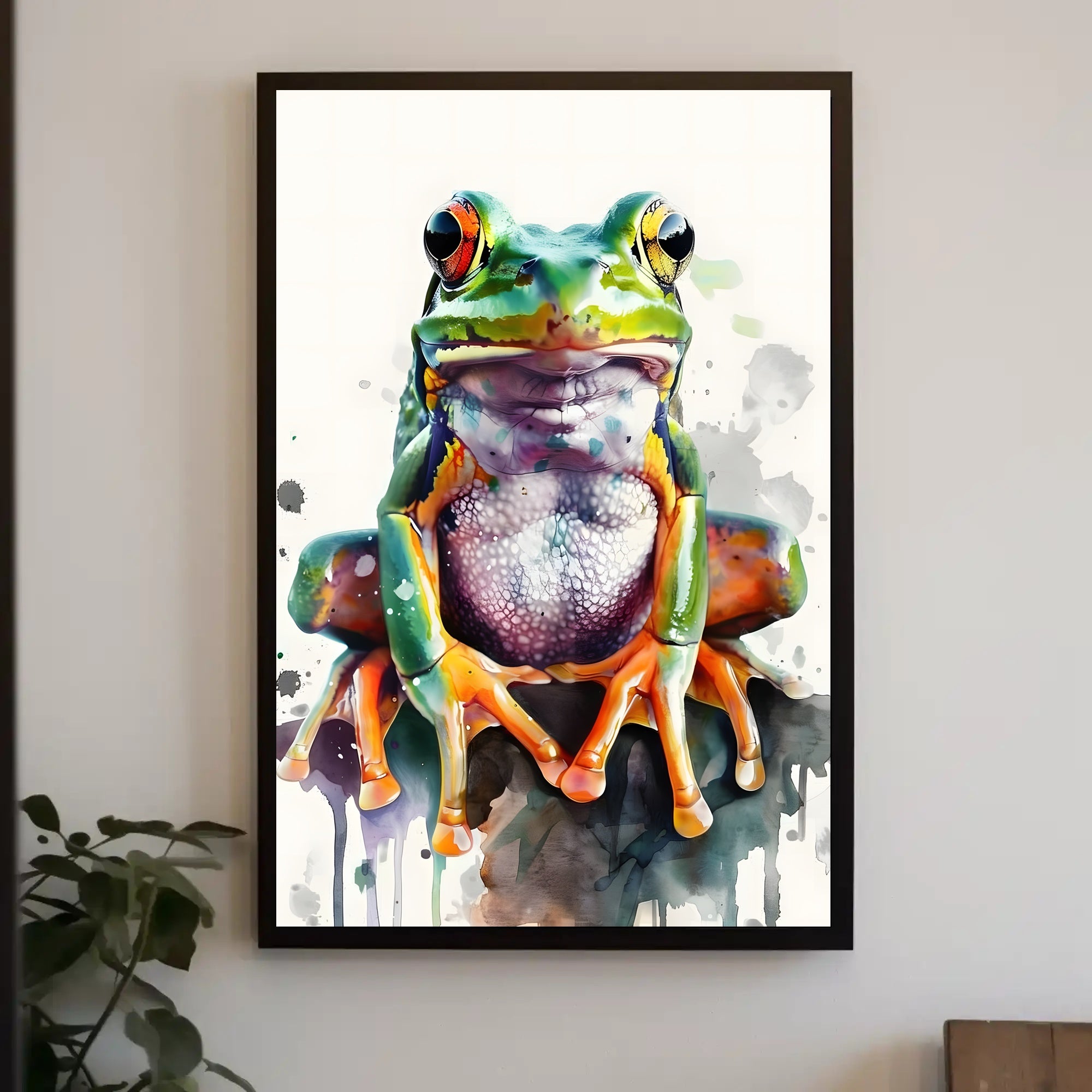 Vibrant Tree Frog Watercolor Art Animal Poster PosterGoat