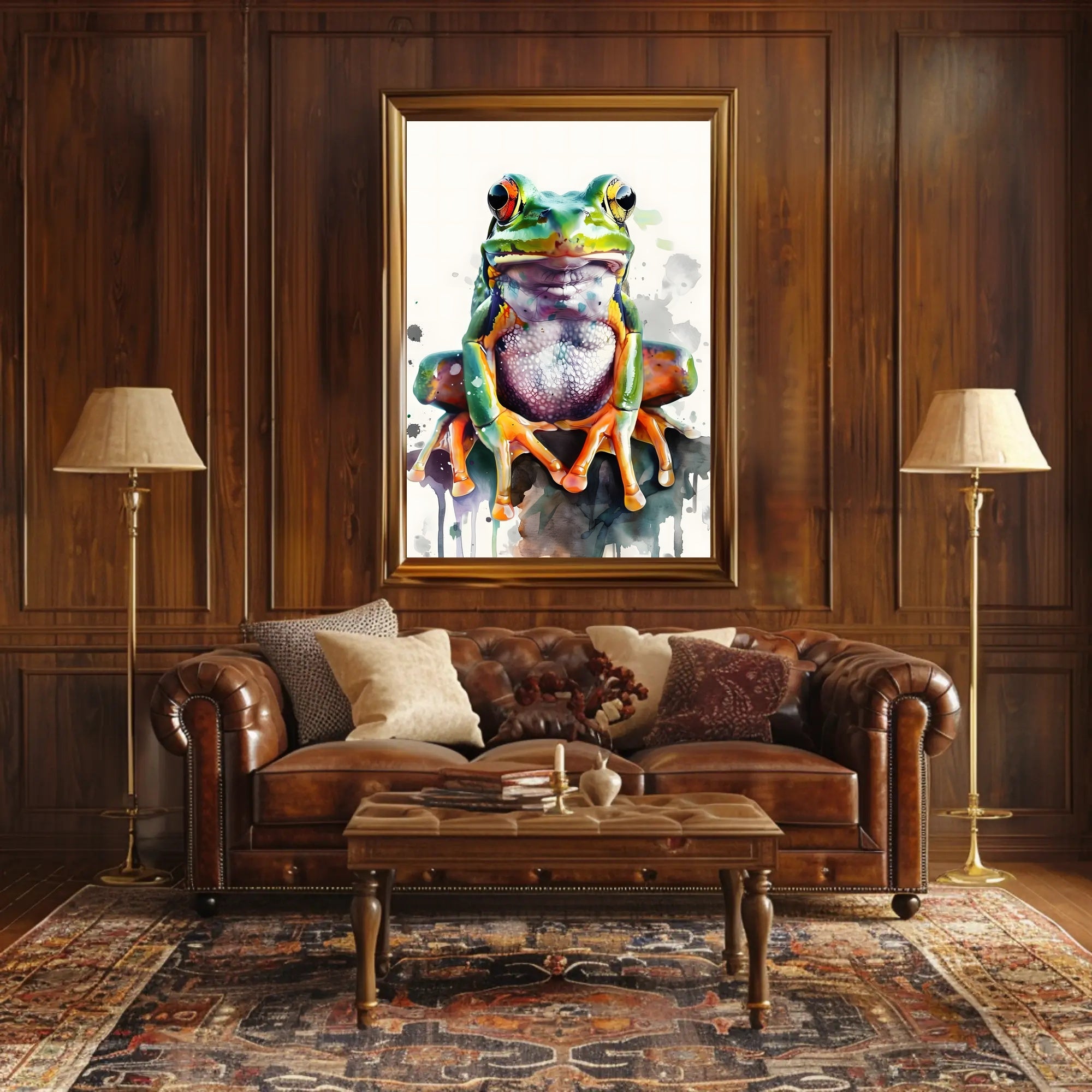 Vibrant Tree Frog Watercolor Art Animal Poster PosterGoat