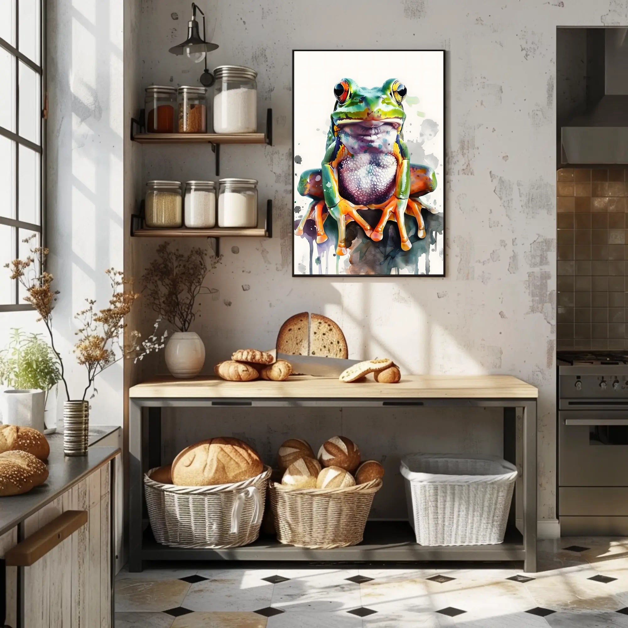 Vibrant Tree Frog Watercolor Art Animal Poster PosterGoat