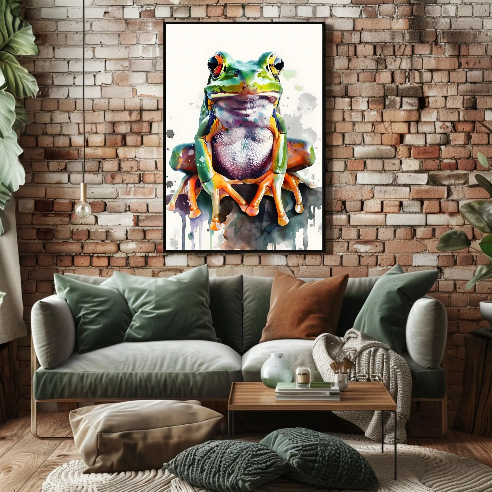 Vibrant Tree Frog Watercolor Art Animal Poster PosterGoat