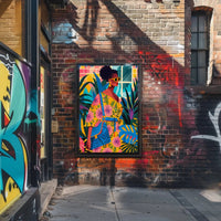 Vibrant Tropical Fashion Scene Pop Culture Poster PosterGoat