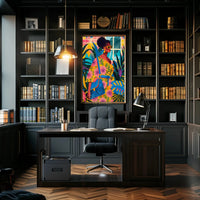 Vibrant Tropical Fashion Scene Pop Culture Poster PosterGoat
