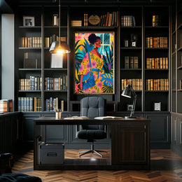 Vibrant Tropical Fashion Scene Pop Culture Poster PosterGoat