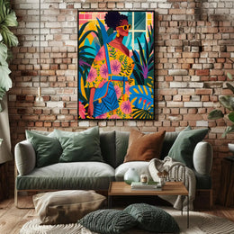 Vibrant Tropical Fashion Scene Pop Culture Poster PosterGoat