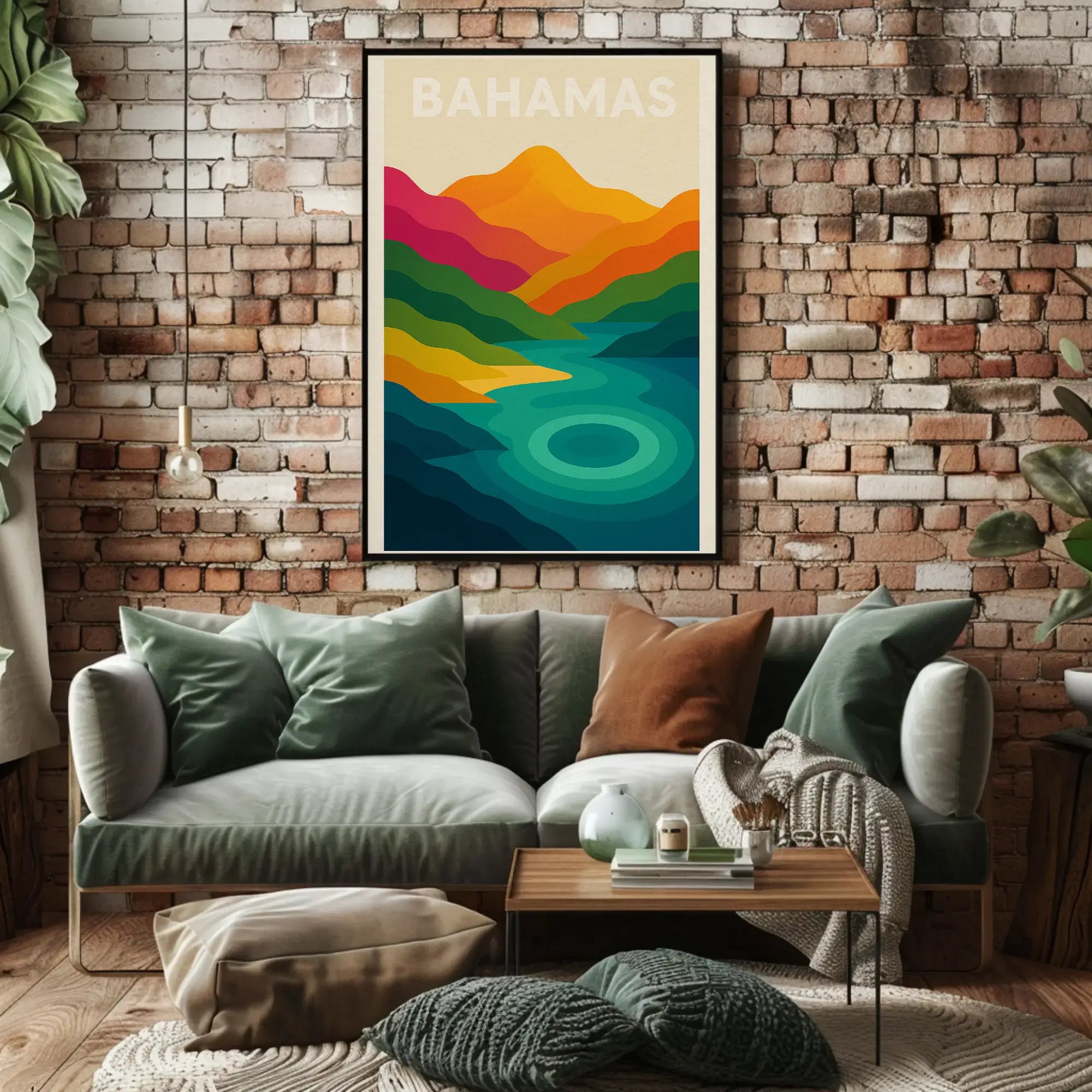 Vibrant Tropical Paradise Bahamas Travel Poster PosterGoat