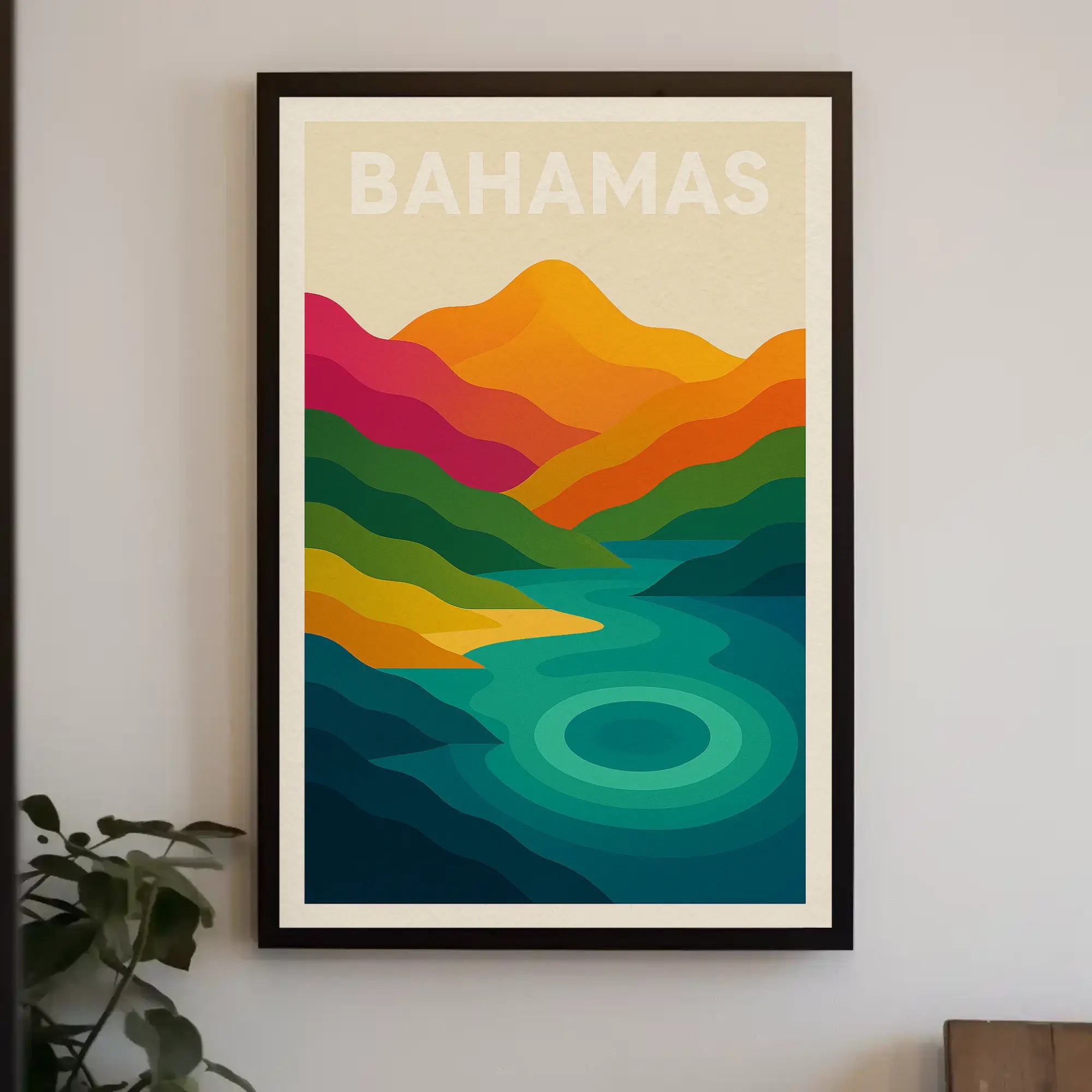 Vibrant Tropical Paradise Bahamas Travel Poster PosterGoat
