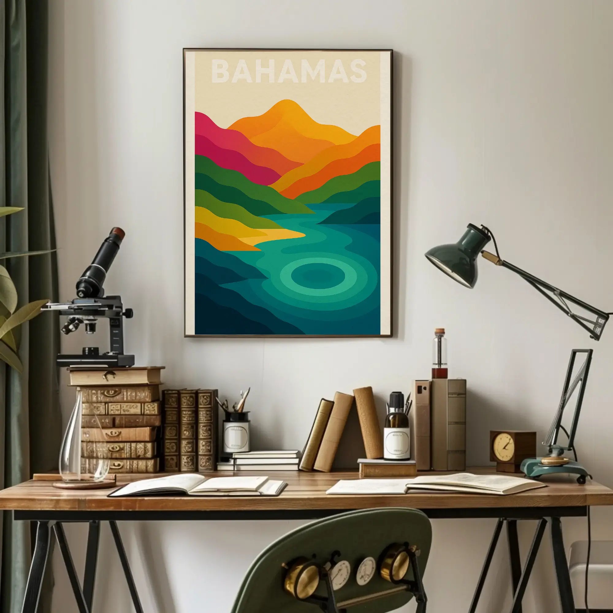 Vibrant Tropical Paradise Bahamas Travel Poster PosterGoat