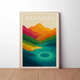 Vibrant Tropical Paradise Bahamas Travel Poster PosterGoat