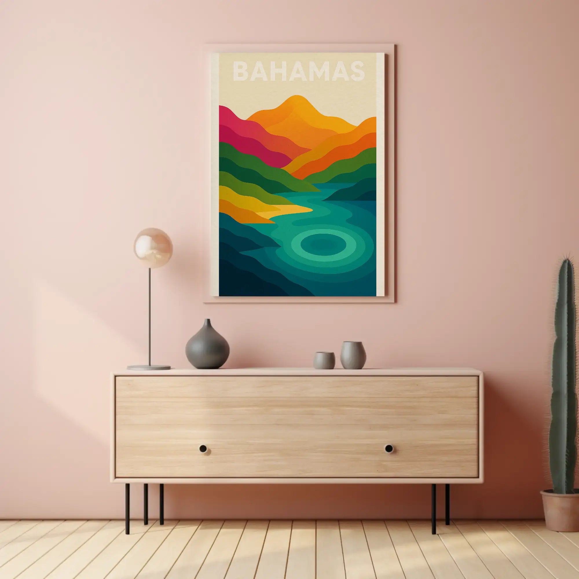 Vibrant Tropical Paradise Bahamas Travel Poster PosterGoat