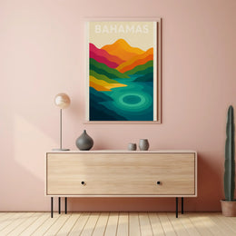 Vibrant Tropical Paradise Bahamas Travel Poster PosterGoat