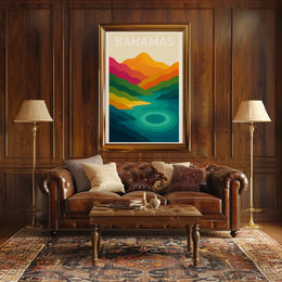 Vibrant Tropical Paradise Bahamas Travel Poster PosterGoat
