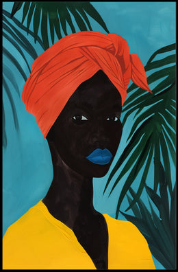 Vibrant Tropical Portrait in Artistic Poster PosterGoat