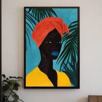 Vibrant Tropical Portrait in Artistic Poster PosterGoat