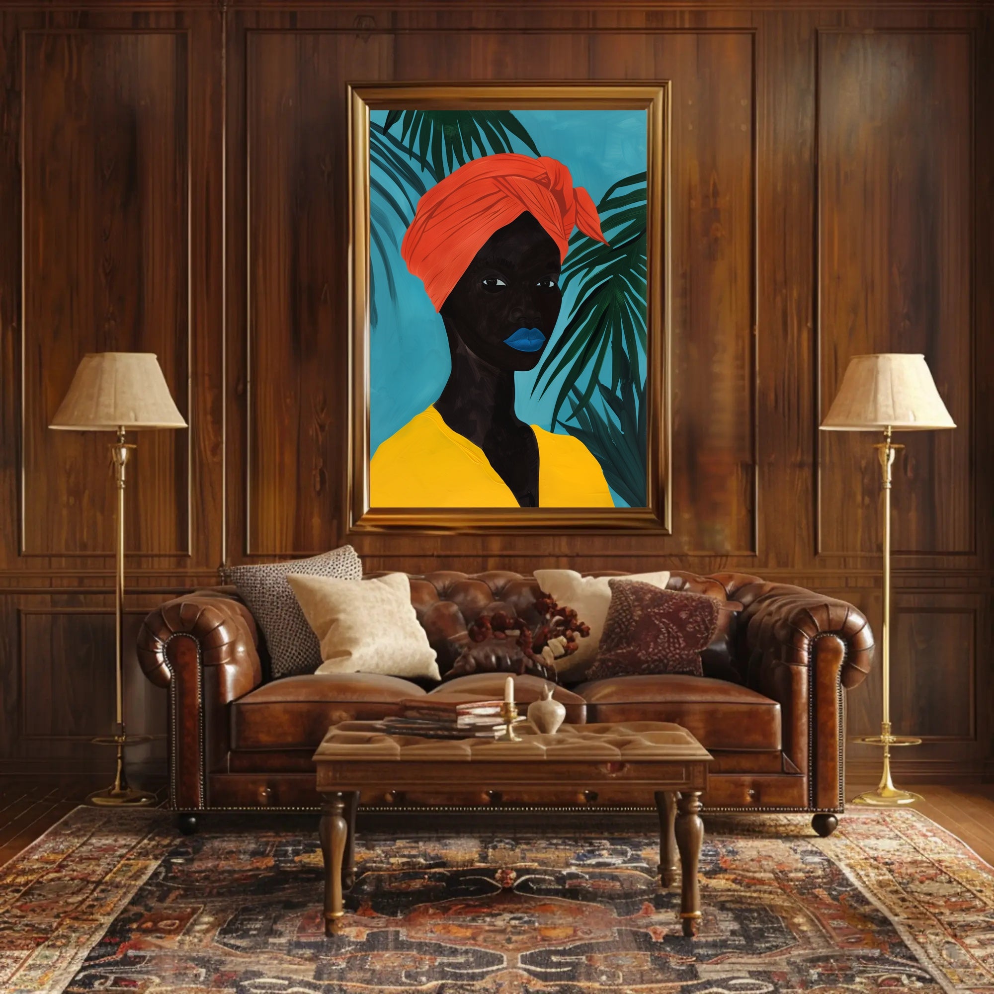Vibrant Tropical Portrait in Artistic Poster PosterGoat