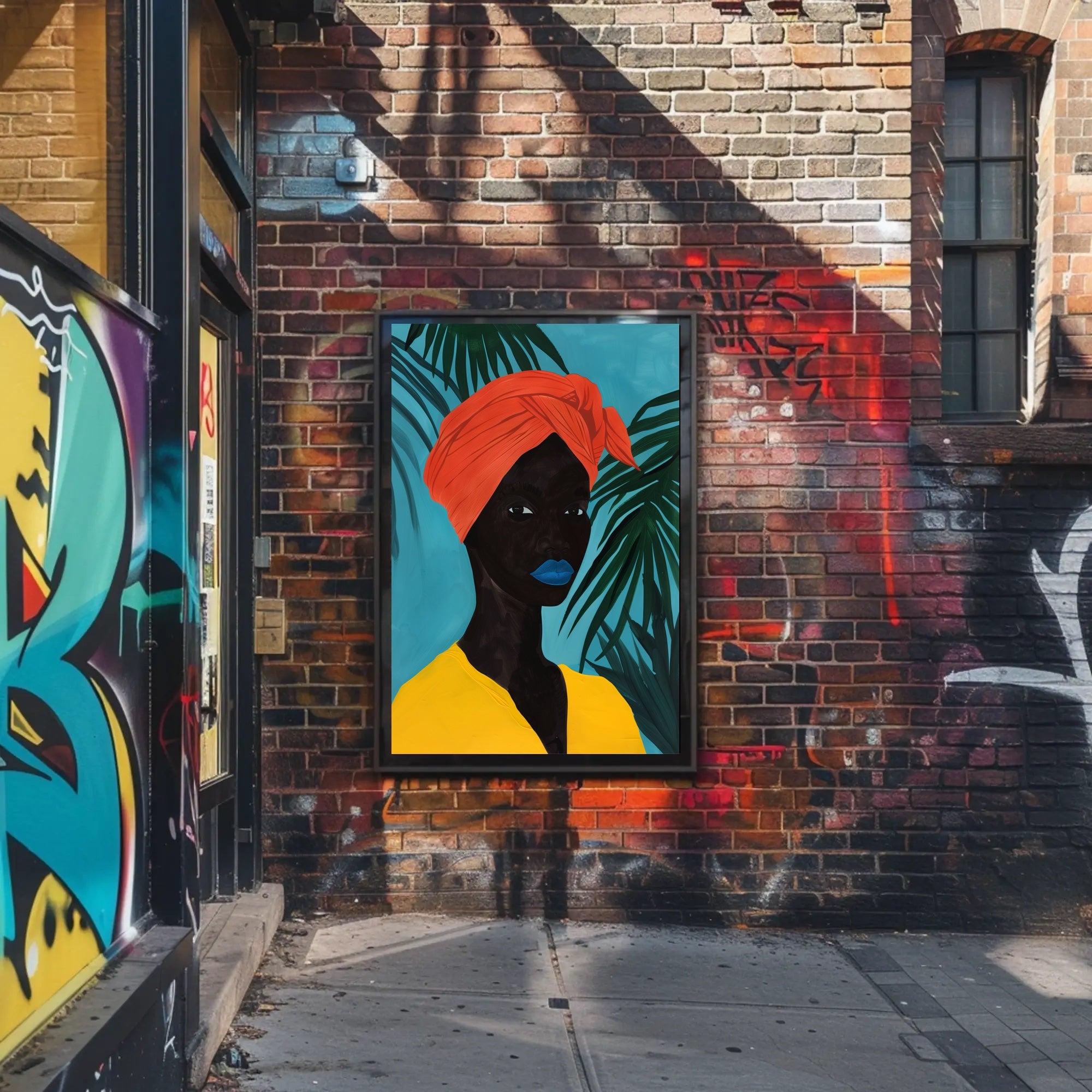 Vibrant Tropical Portrait in Artistic Poster PosterGoat