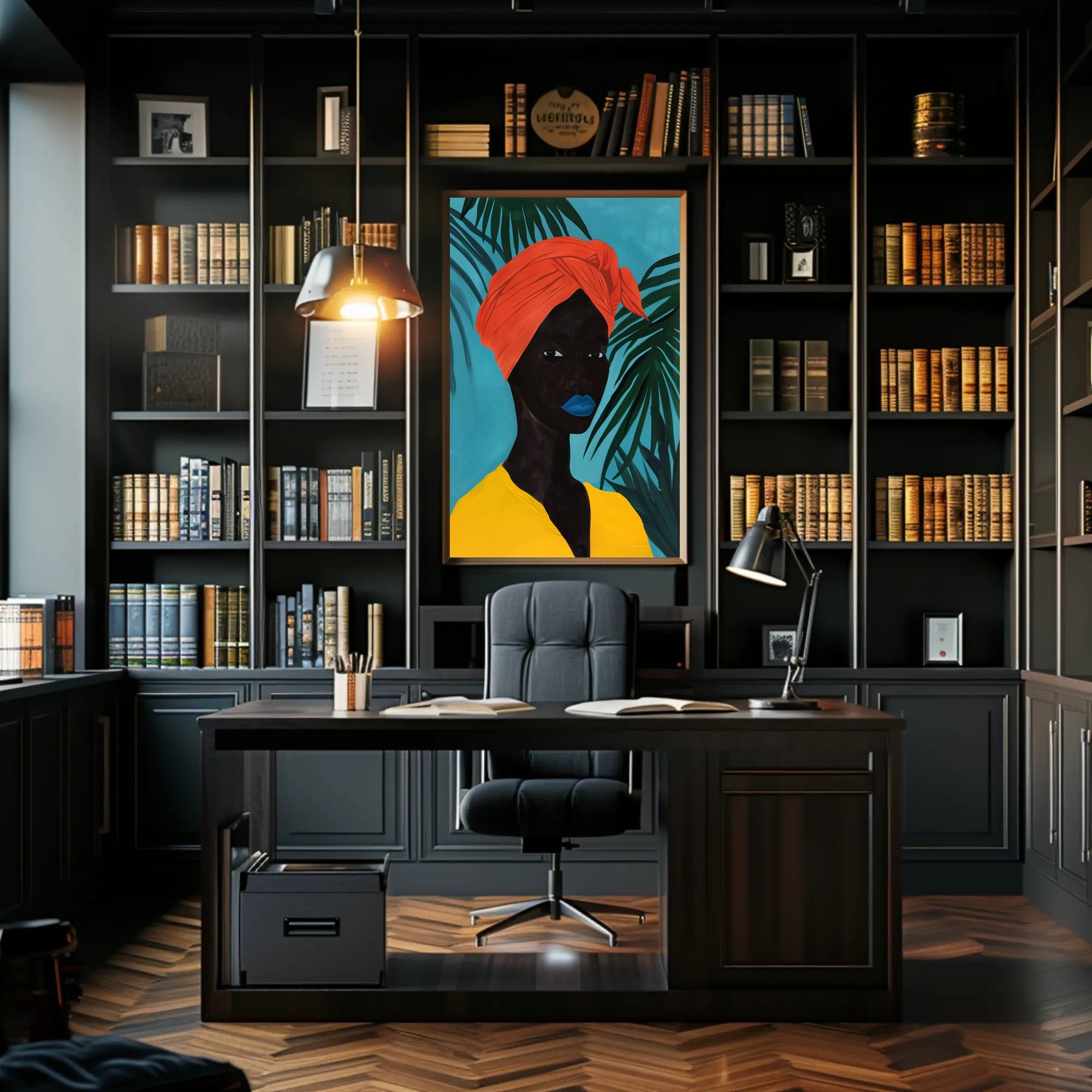 Vibrant Tropical Portrait in Artistic Poster PosterGoat