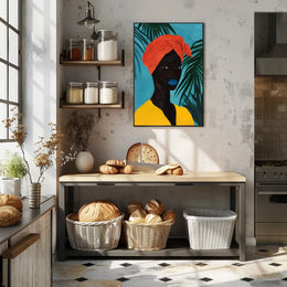 Vibrant Tropical Portrait in Artistic Poster PosterGoat