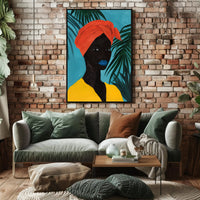 Vibrant Tropical Portrait in Artistic Poster PosterGoat
