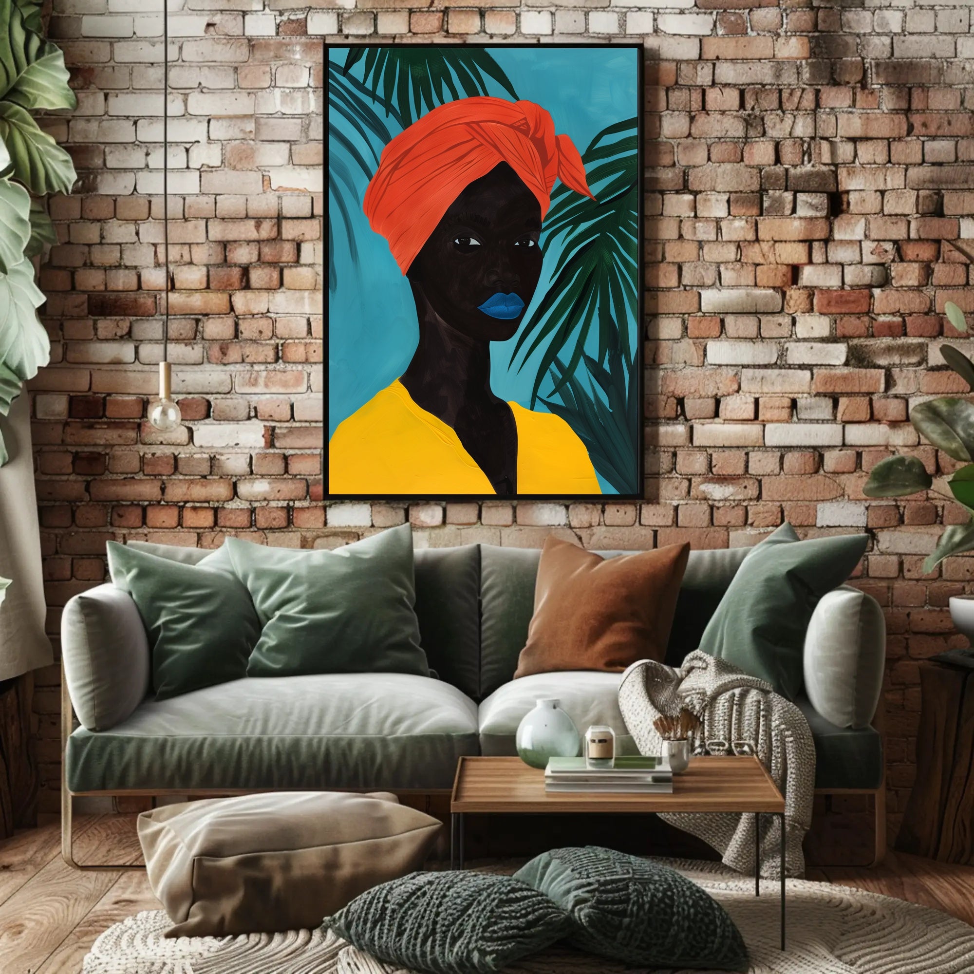 Vibrant Tropical Portrait in Artistic Poster PosterGoat