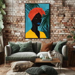 Vibrant Tropical Portrait in Artistic Poster PosterGoat