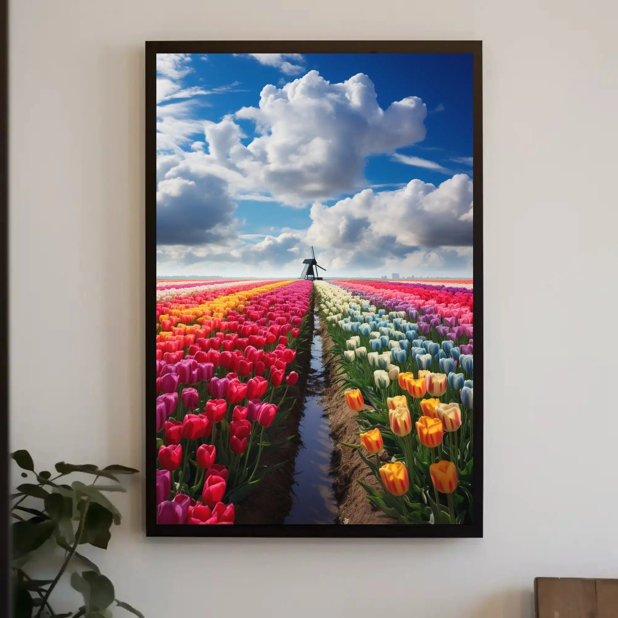 Vibrant Tulip Field Scenic Beauty Travel Poster PosterGoat
