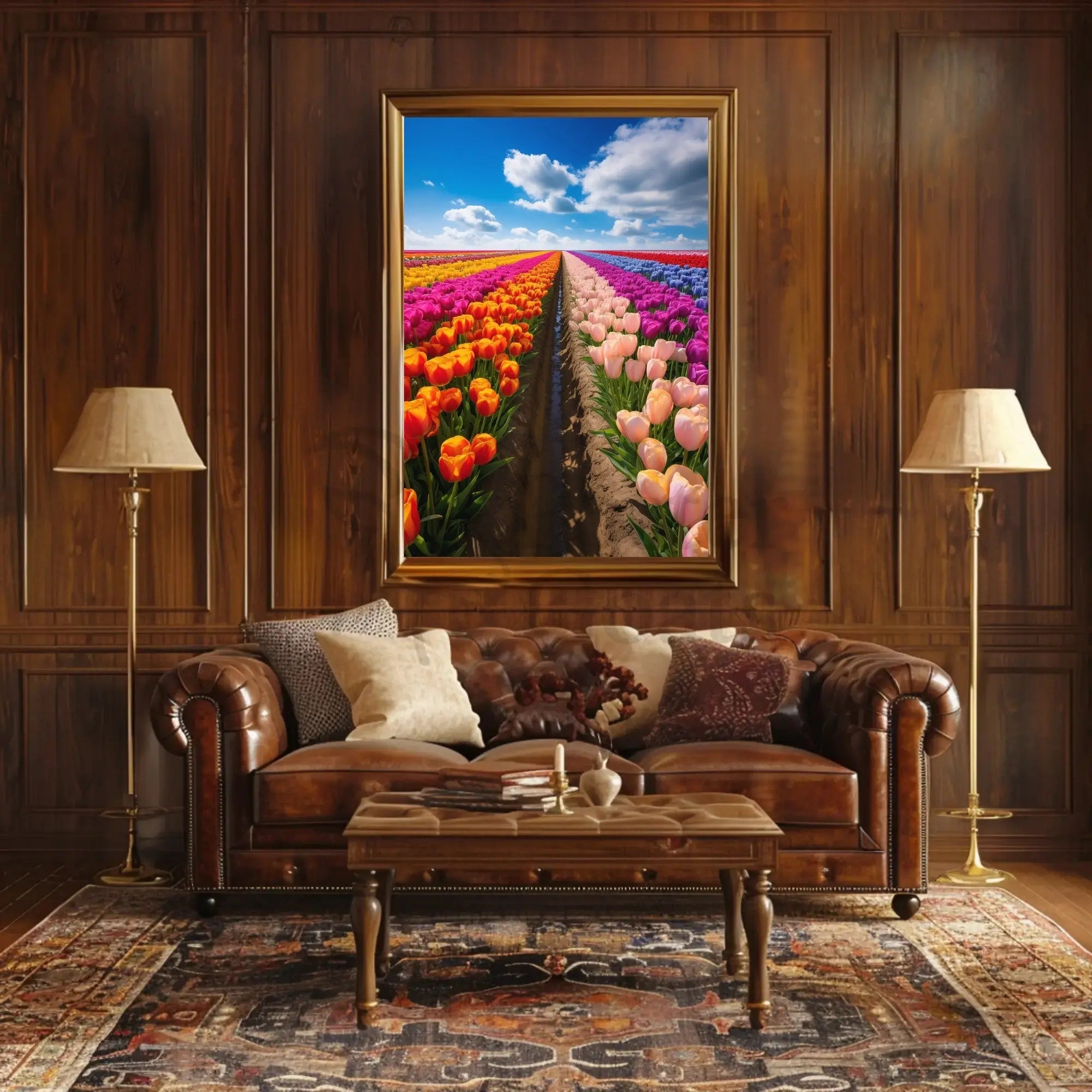 Vibrant Tulip Fields Art Print Abstract Artistic Poster PosterGoat