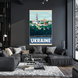 Vibrant Ukrainian Architecture Travel Poster PosterGoat