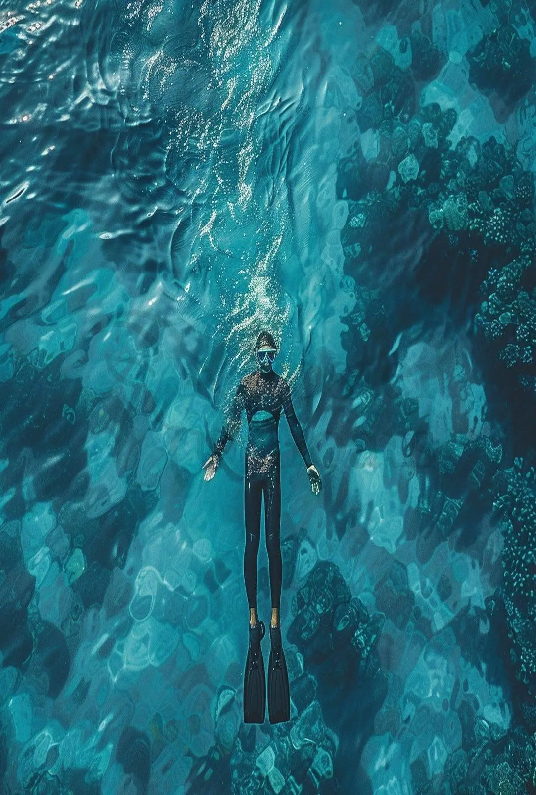 Vibrant Underwater Adventure in Modern Aquatic Setting Travel Poster PosterGoat