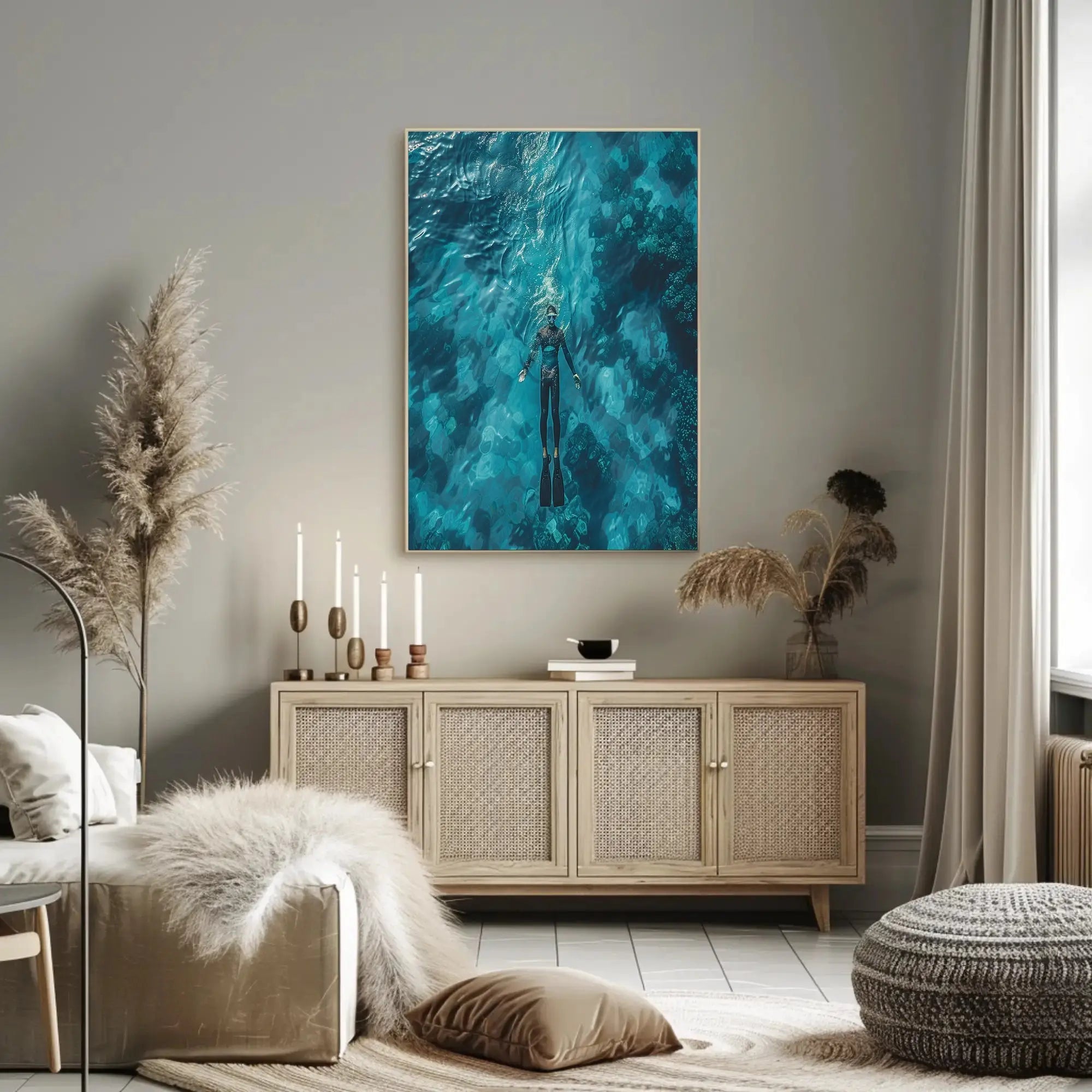 Vibrant Underwater Adventure in Modern Aquatic Setting Travel Poster PosterGoat