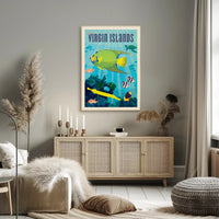 Vibrant Underwater Virgin Islands Adventure Travel Poster PosterGoat