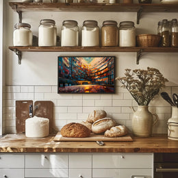 Vibrant Urban Architecture: Abstract Kaleidoscopic Design Urban or Cityscape Poster PosterGoat