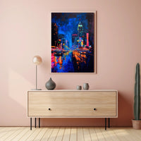 Vibrant Urban Nightlife Masterpiece: Urban or Cityscape Poster PosterGoat