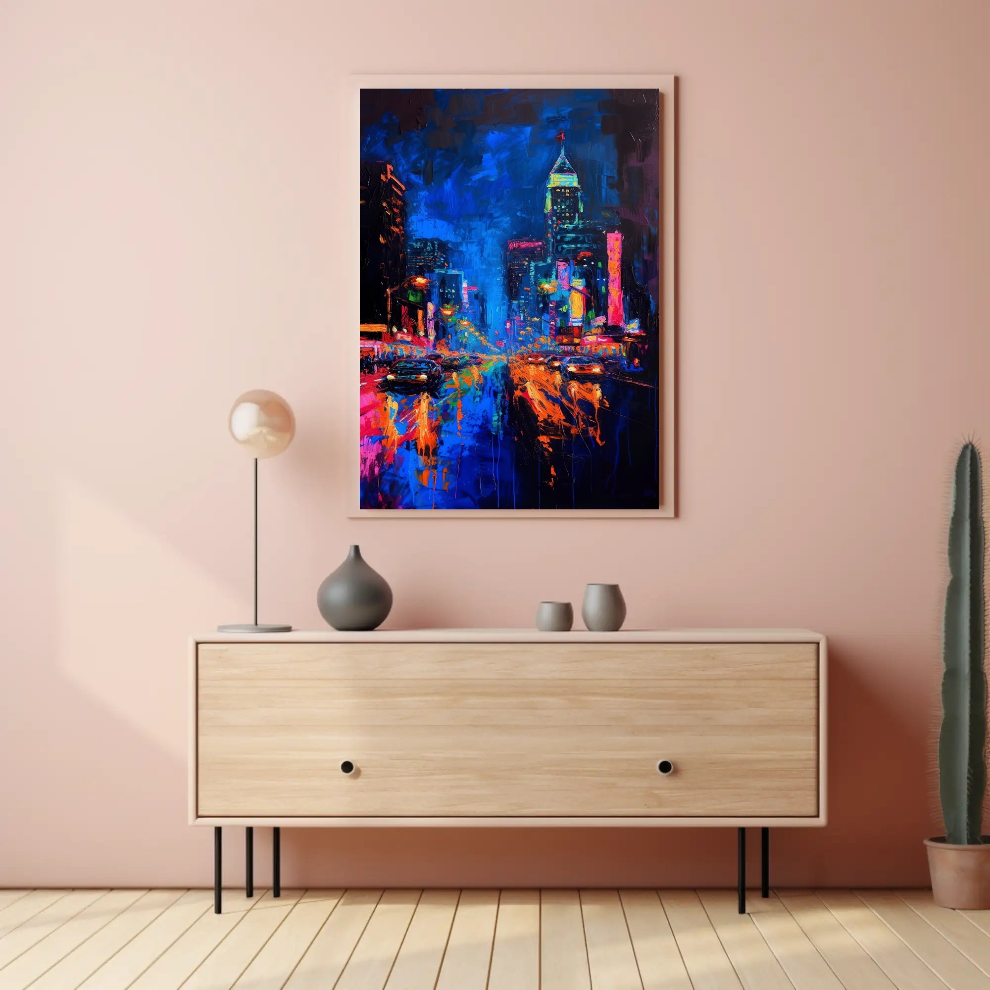 Vibrant Urban Nightlife Masterpiece: Urban or Cityscape Poster PosterGoat