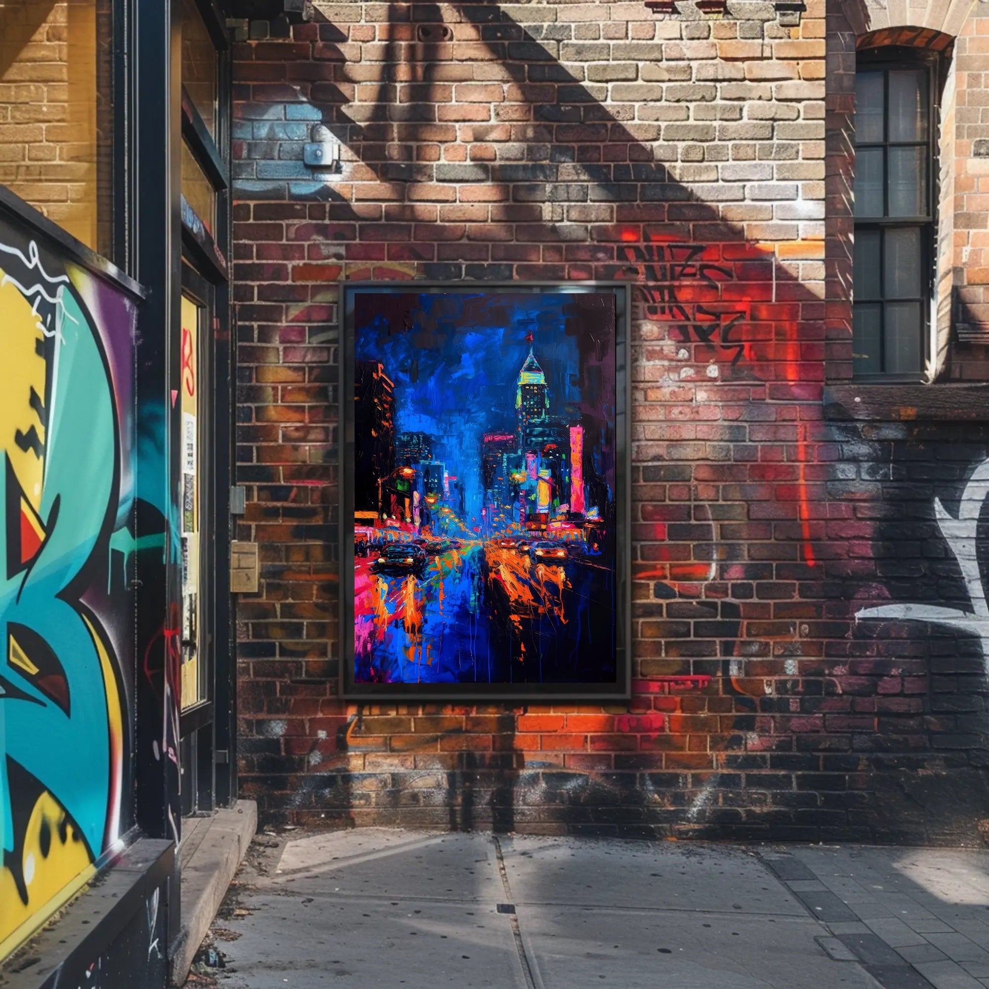 Vibrant Urban Nightlife Masterpiece: Urban or Cityscape Poster PosterGoat