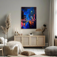 Vibrant Urban Nightlife Masterpiece: Urban or Cityscape Poster PosterGoat