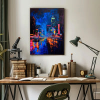 Vibrant Urban Nightlife Masterpiece: Urban or Cityscape Poster PosterGoat