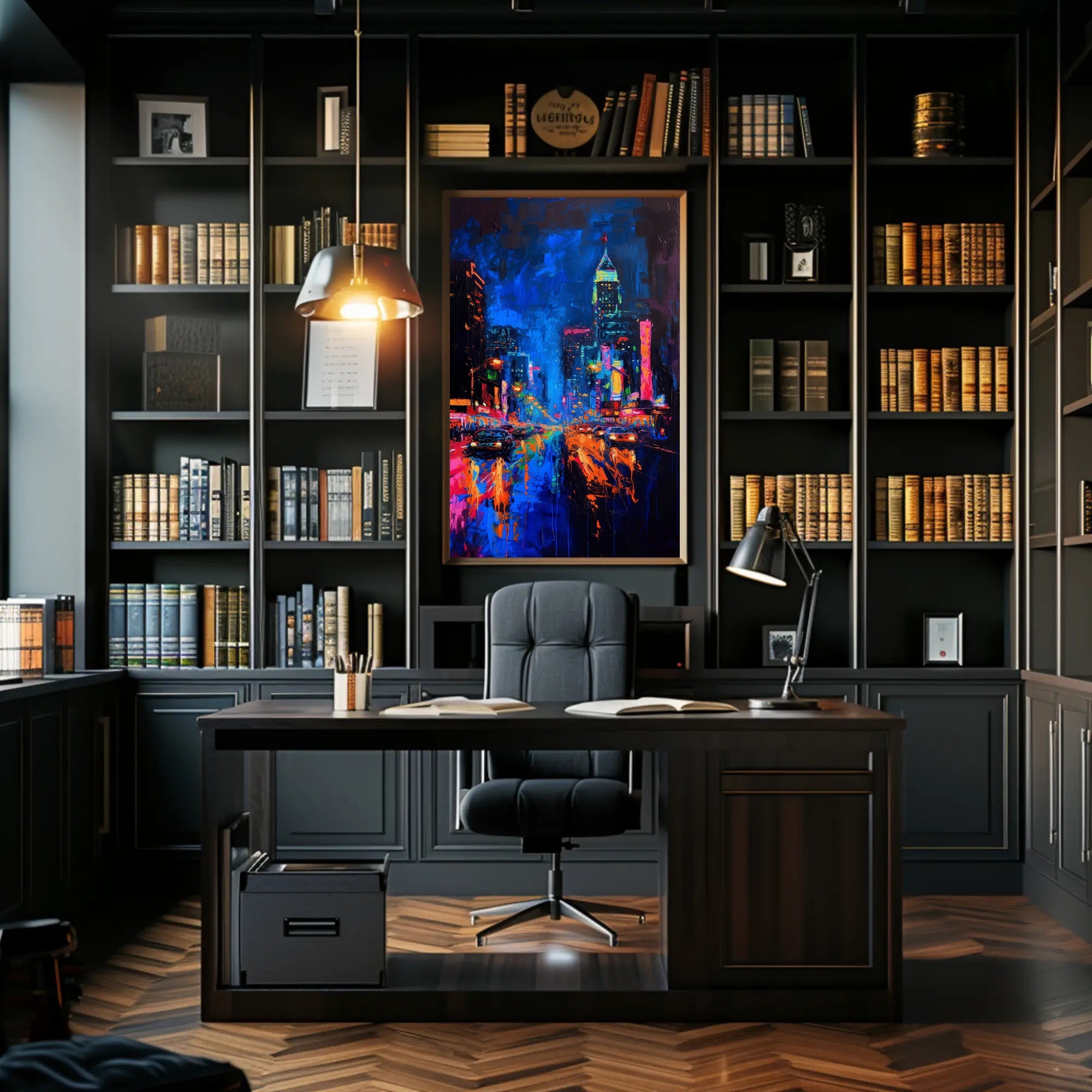 Vibrant Urban Nightlife Masterpiece: Urban or Cityscape Poster PosterGoat
