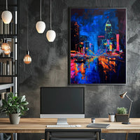 Vibrant Urban Nightlife Masterpiece: Urban or Cityscape Poster PosterGoat