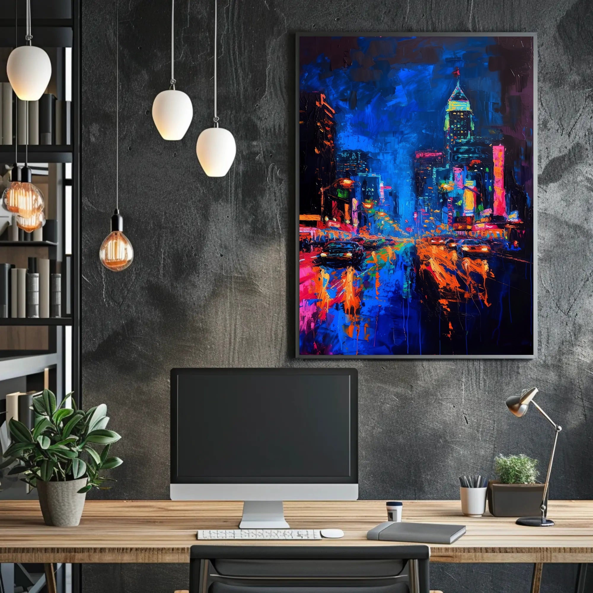 Vibrant Urban Nightlife Masterpiece: Urban or Cityscape Poster PosterGoat