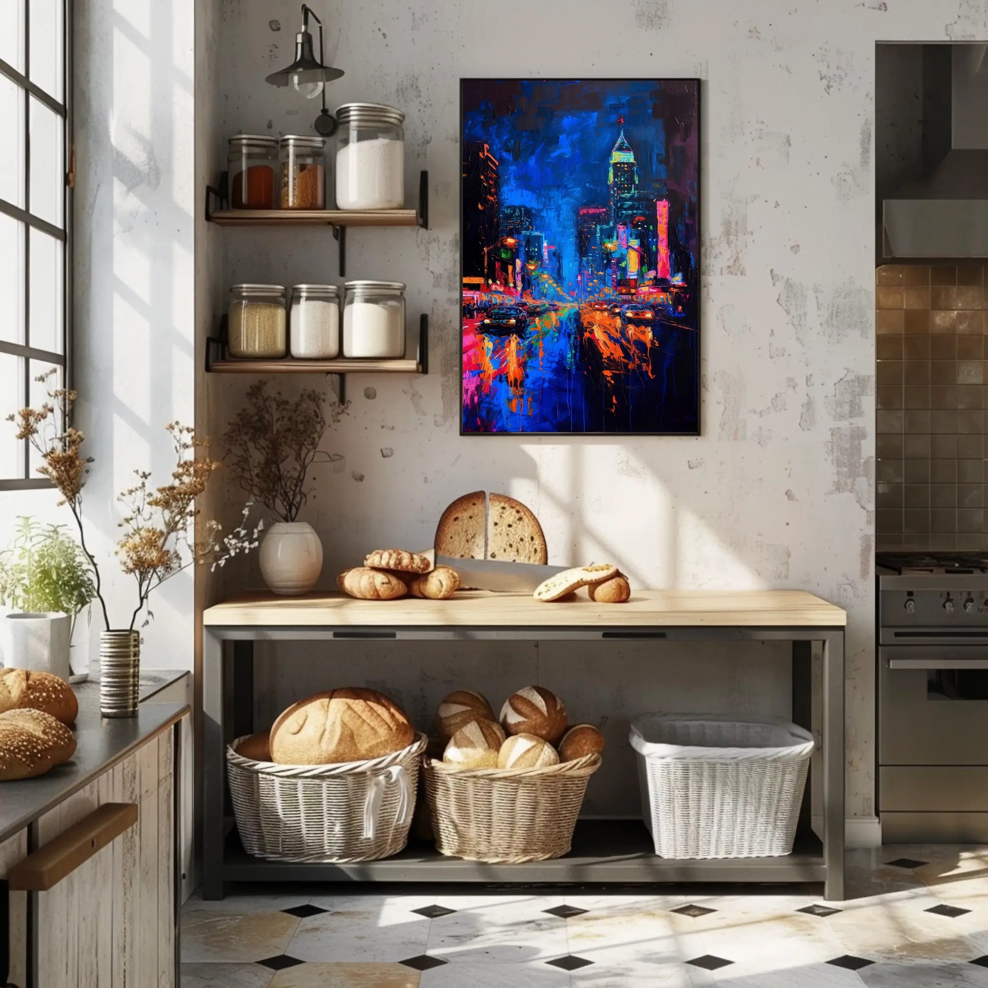 Vibrant Urban Nightlife Masterpiece: Urban or Cityscape Poster PosterGoat