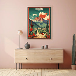 Vibrant Vintage Travel Art Poster of Huichapan, Mexico PosterGoat