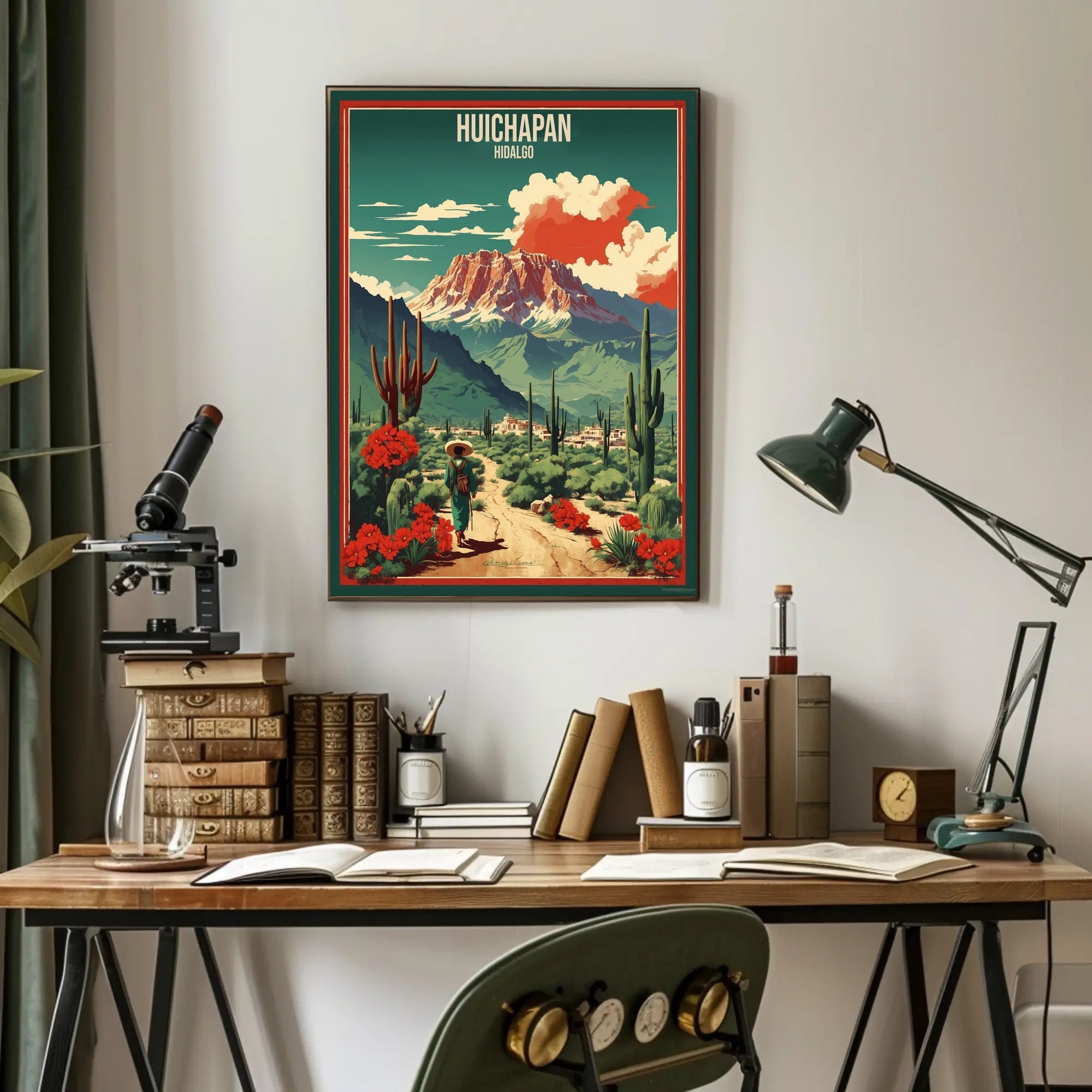 Vibrant Vintage Travel Art Poster of Huichapan, Mexico PosterGoat