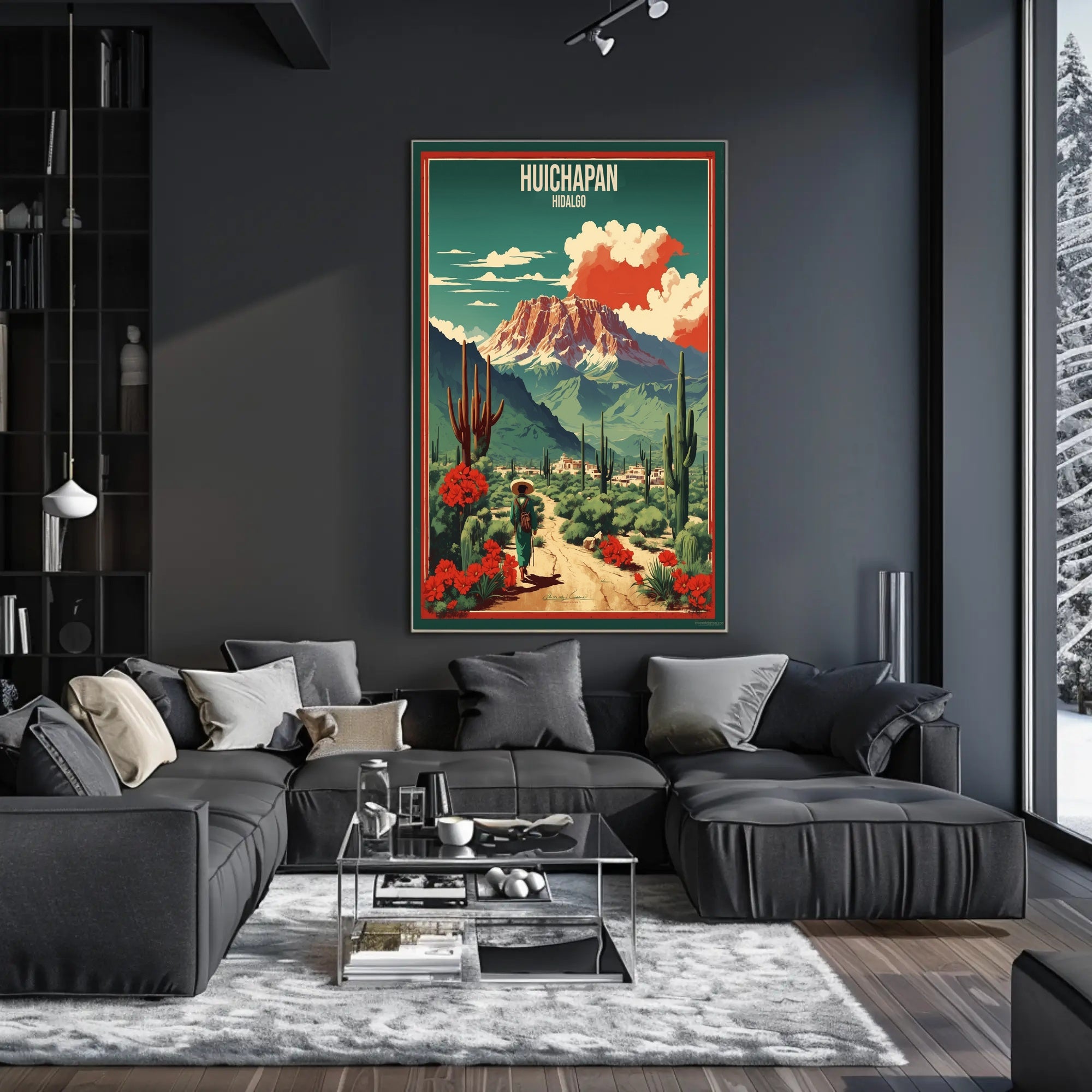 Vibrant Vintage Travel Art Poster of Huichapan, Mexico PosterGoat