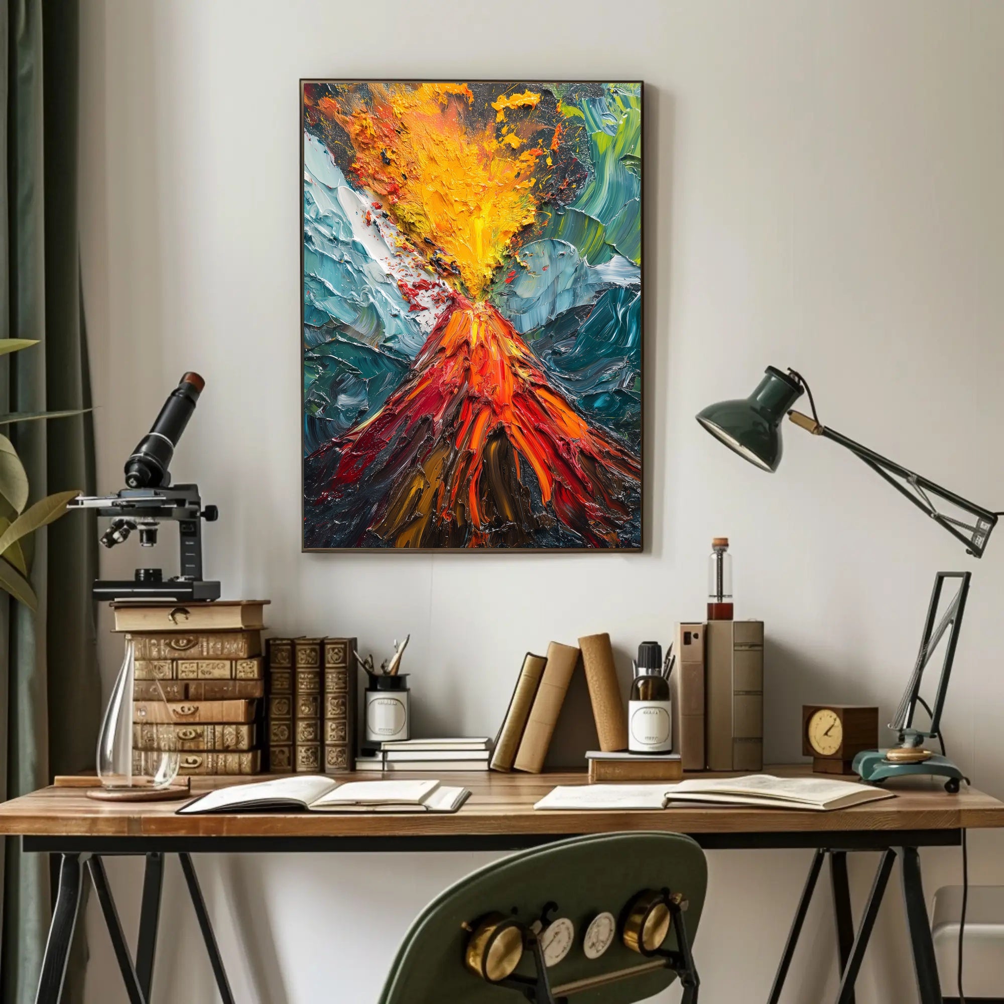 Vibrant Volcanic Eruption Art: Abstract or Artistic Poster PosterGoat