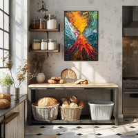 Vibrant Volcanic Eruption Art: Abstract or Artistic Poster PosterGoat