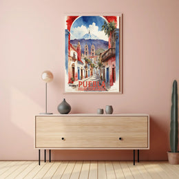 Vibrant Watercolor Street Scene Travel Poster PosterGoat