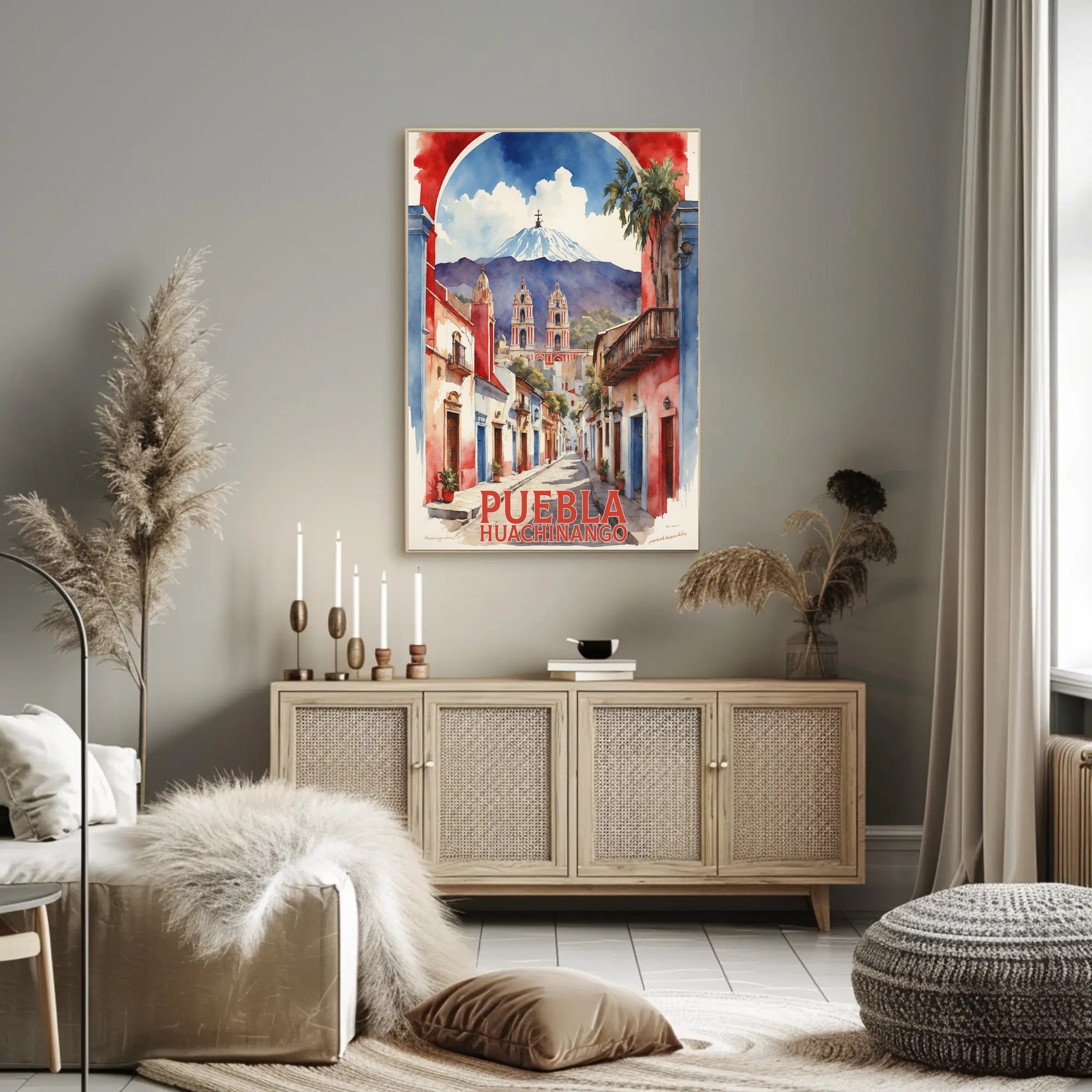 Vibrant Watercolor Street Scene Travel Poster PosterGoat