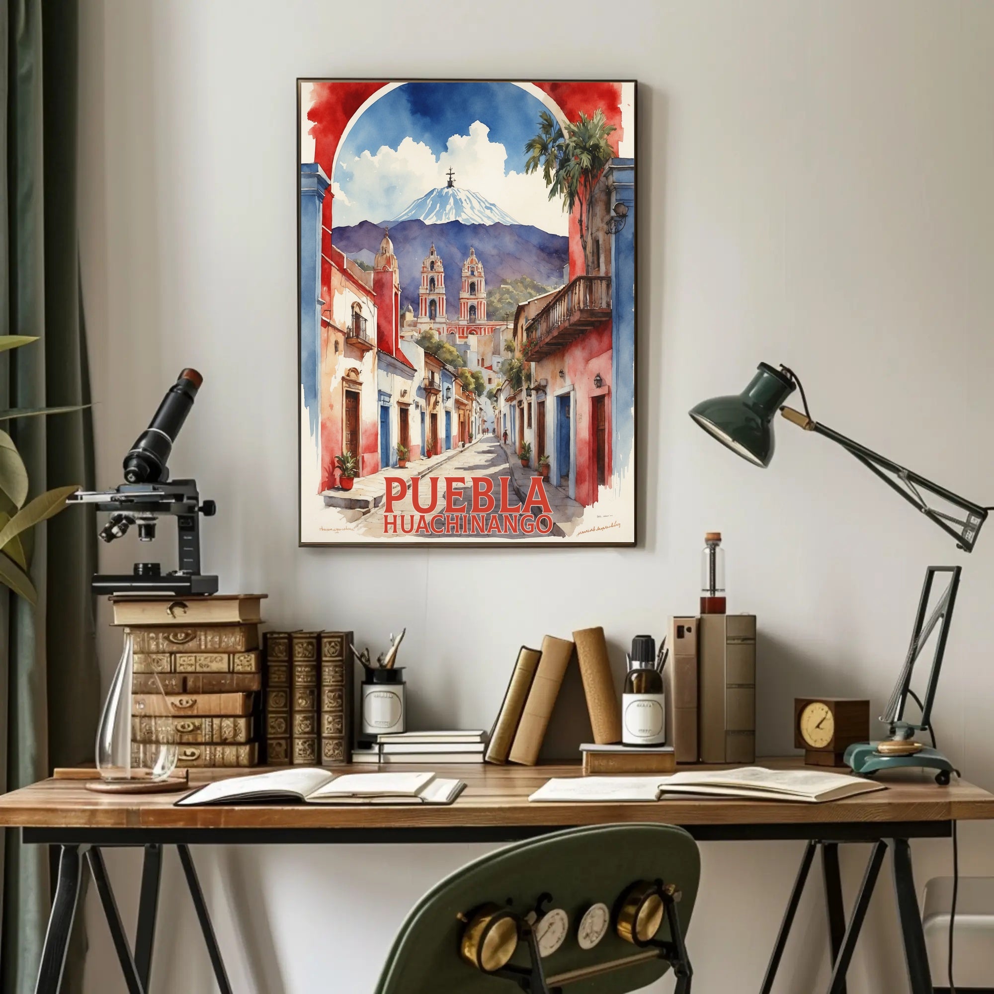 Vibrant Watercolor Street Scene Travel Poster PosterGoat